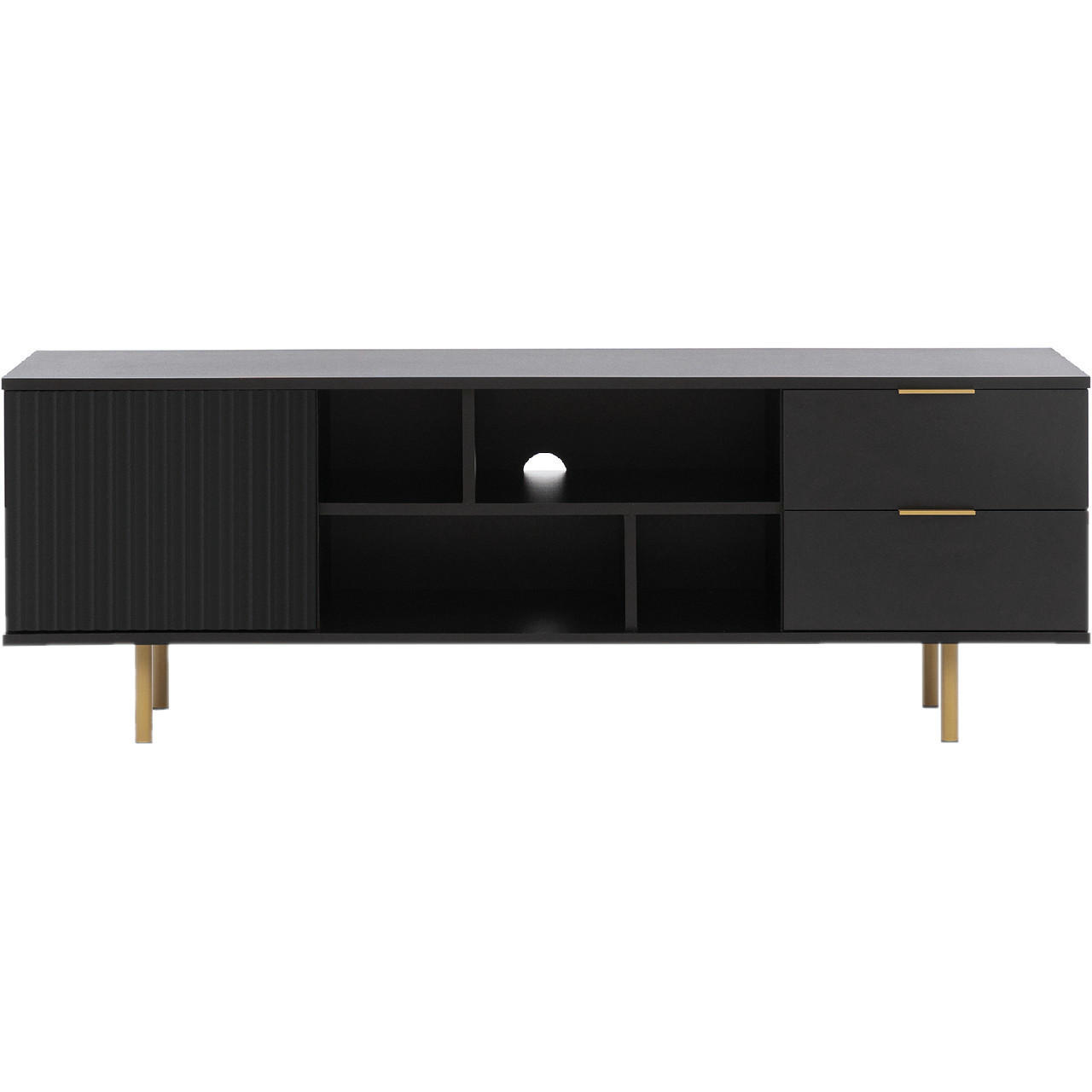 TV-LOWBOARD NUBIO 06 schwarz - Schwarz, Holzwerkstoff (150/52/41cm)