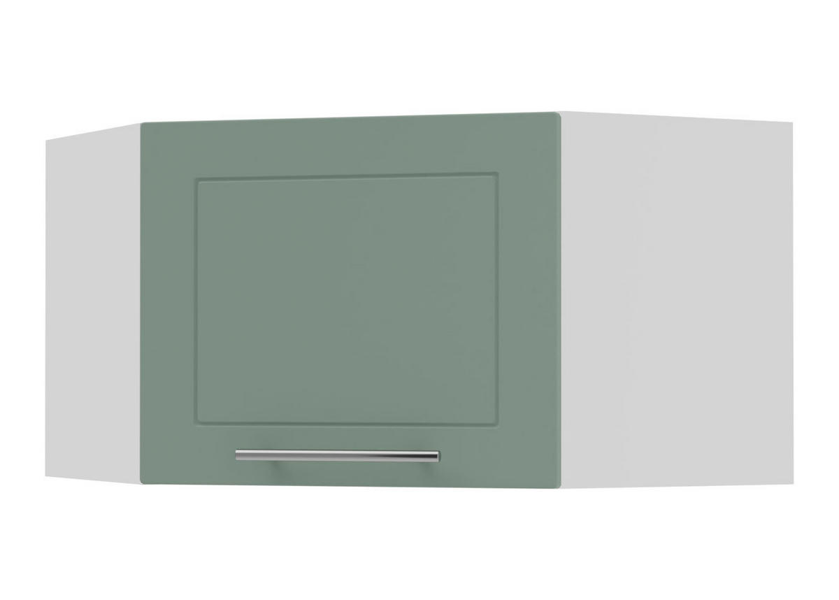 ECKHÄNGESCHRANK Kvantum W10/60/36 Mint Matt / Weiß Matt 60 / 60 / 36cm - Weiß/Mintgrün, Holz/Holzwerkstoff (60/36/60cm) - Feldmann-Wohnen