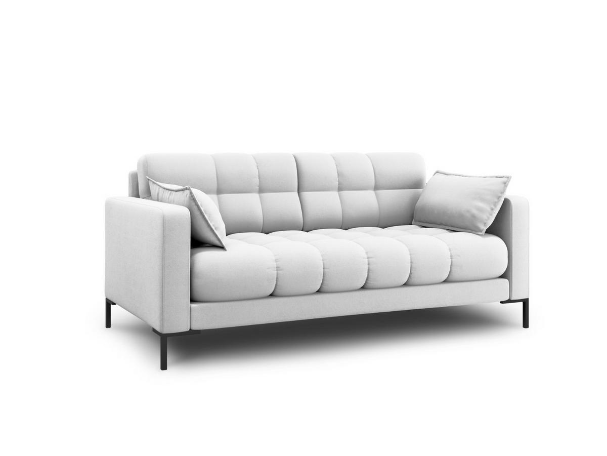 SOFA Mamaia aus strukturiertem Stoff hellgrau 2 Sitzplätze - Hellgrau, Textil (92/75/152cm) - Micadoni