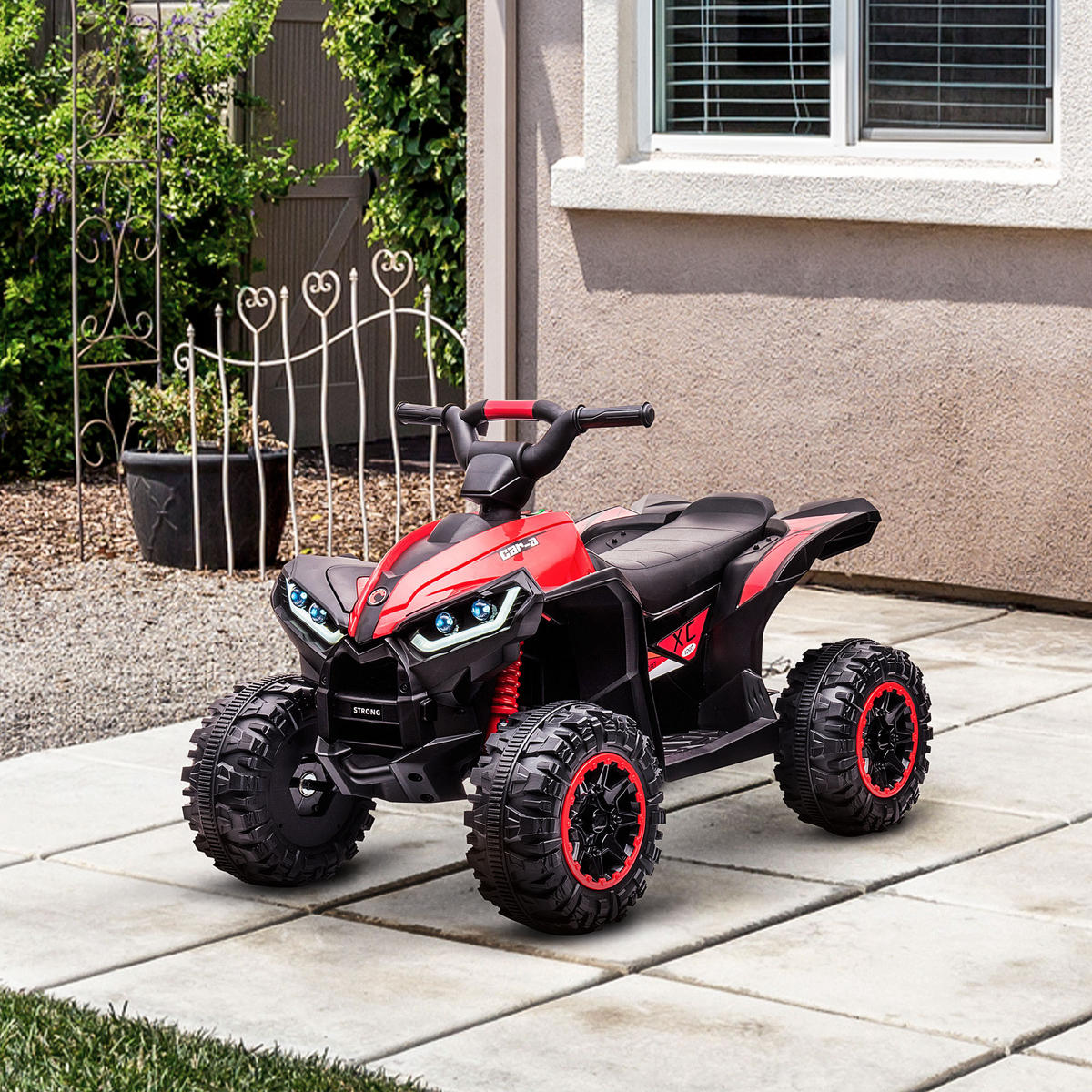 ELEKTRO-QUAD - Rot/Schwarz, Kunststoff/Metall (83/53/55.5cm) - HOMCOM