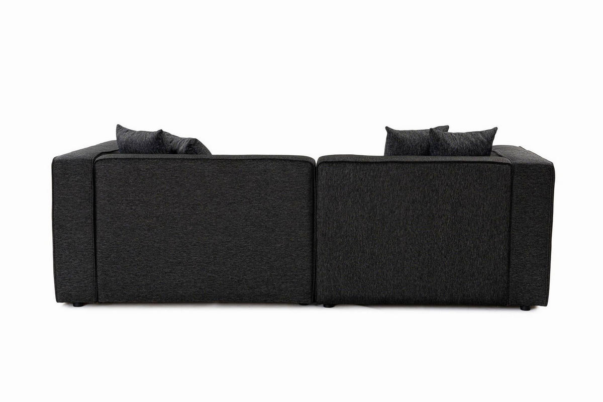 ECKSOFA breites XL-Design - Anthrazit/Schwarz, Holz/Kunststoff (230/180cm) - myHomelando