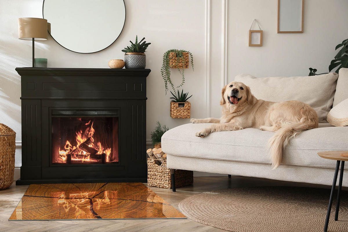 GLASPLATTE für Kamin 100x70 cm - Orange, Glas (100/70/0.4cm) - TULUP