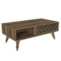 COUCHTISCH Valente Walnuss Dunkelgrün - Dunkelgrün/Goldfarben, Holzwerkstoff/Kunststoff (60/110/41.6cm) - moebel17