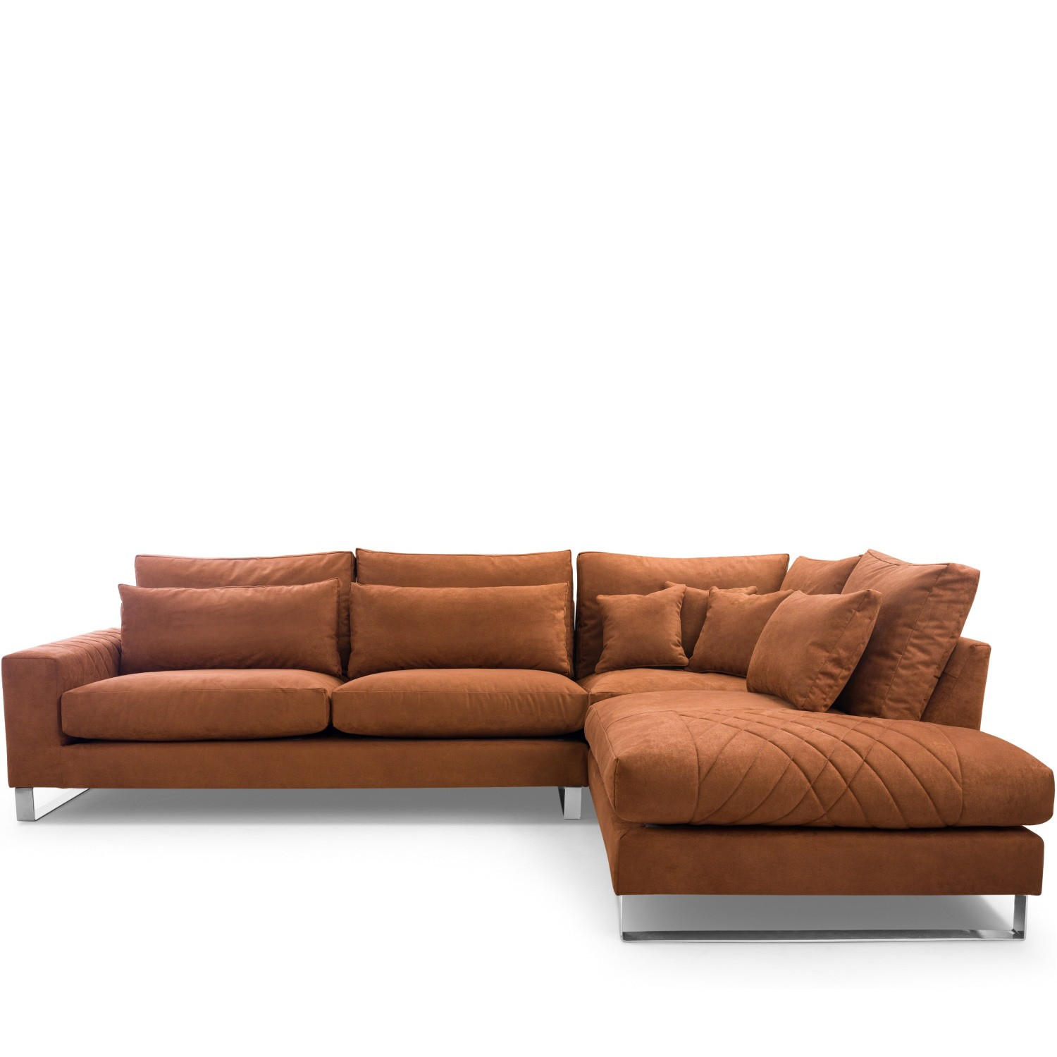 ECKSOFA RECHTS BRENTIS Chenille-Stoff, Braun - Braun, Textil (314/224cm) - KONSIMO®