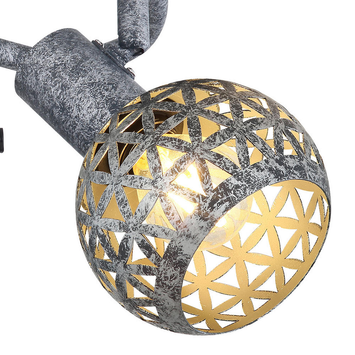 LED DECKENLEUCHTE Metall Grau 3 Flammig - Grau, Metall (26/26/20.5cm) - Globo Lighting