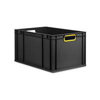 EUROBOX NextGen Color 32x40x60 cm 65 Liter Griffe gelb offen, Schwarz - Gelb/Schwarz, Kunststoff (40/32/60cm) - PROREGAL