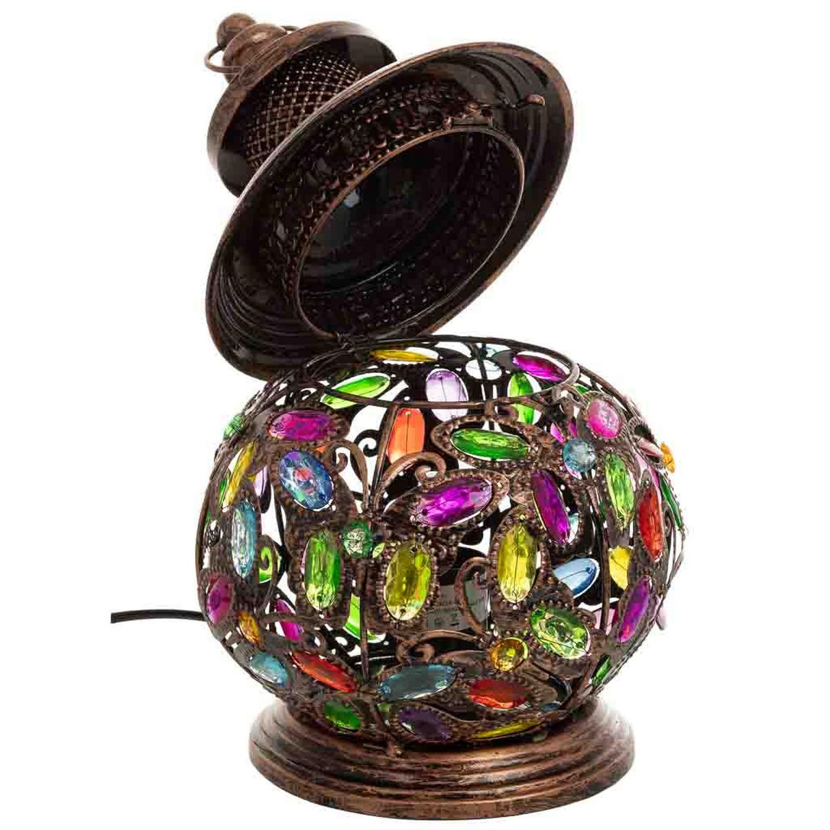 LAMPE aus Metall und Glas, 20x32cm - Multicolor, Metall (20/20/31cm) - Wanderlust