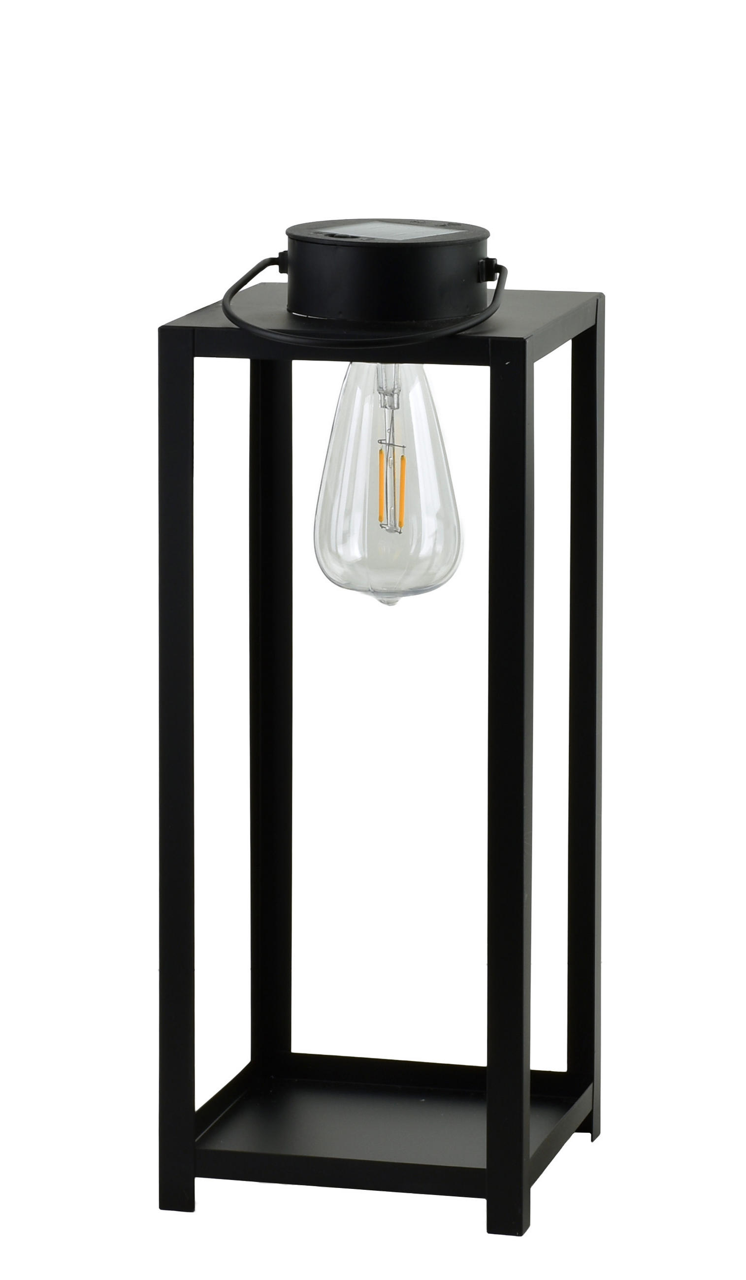 LATERNE Sokke schwarz 15/15/40 cm Kunstoff - Schwarz, Kunststoff (18/40/18cm) - Mondex
