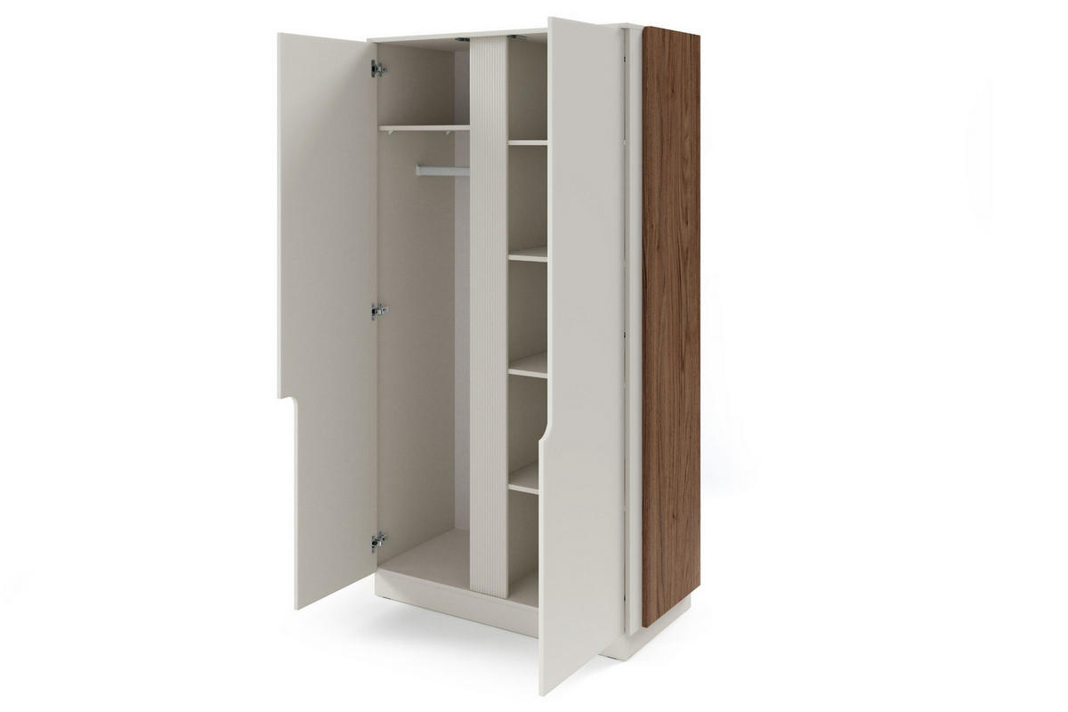 KLEIDERSCHRANK PAURO 01 103/195/52 cm in Walnuss Alba / Kaschmir - Kaschmir/Walnussfarben, Holzwerkstoff (103/195/52cm) - Deine Möbel 24