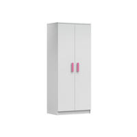 KINDERKLEIDERSCHRANK INGE 06 80/193/50 cm Weiß/Rosa - Weiß/Rosa, Holzwerkstoff (80/192/50cm) - Deine Möbel 24