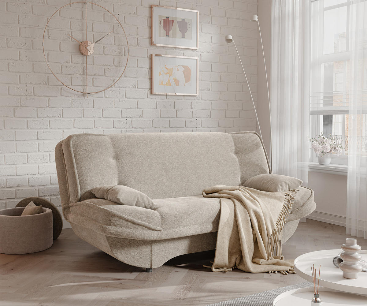 SCHLAFSOFA ORLIN mit Bettkasten Creme - Creme, Holzwerkstoff/Kunststoff (200/85/90cm) - Idohome