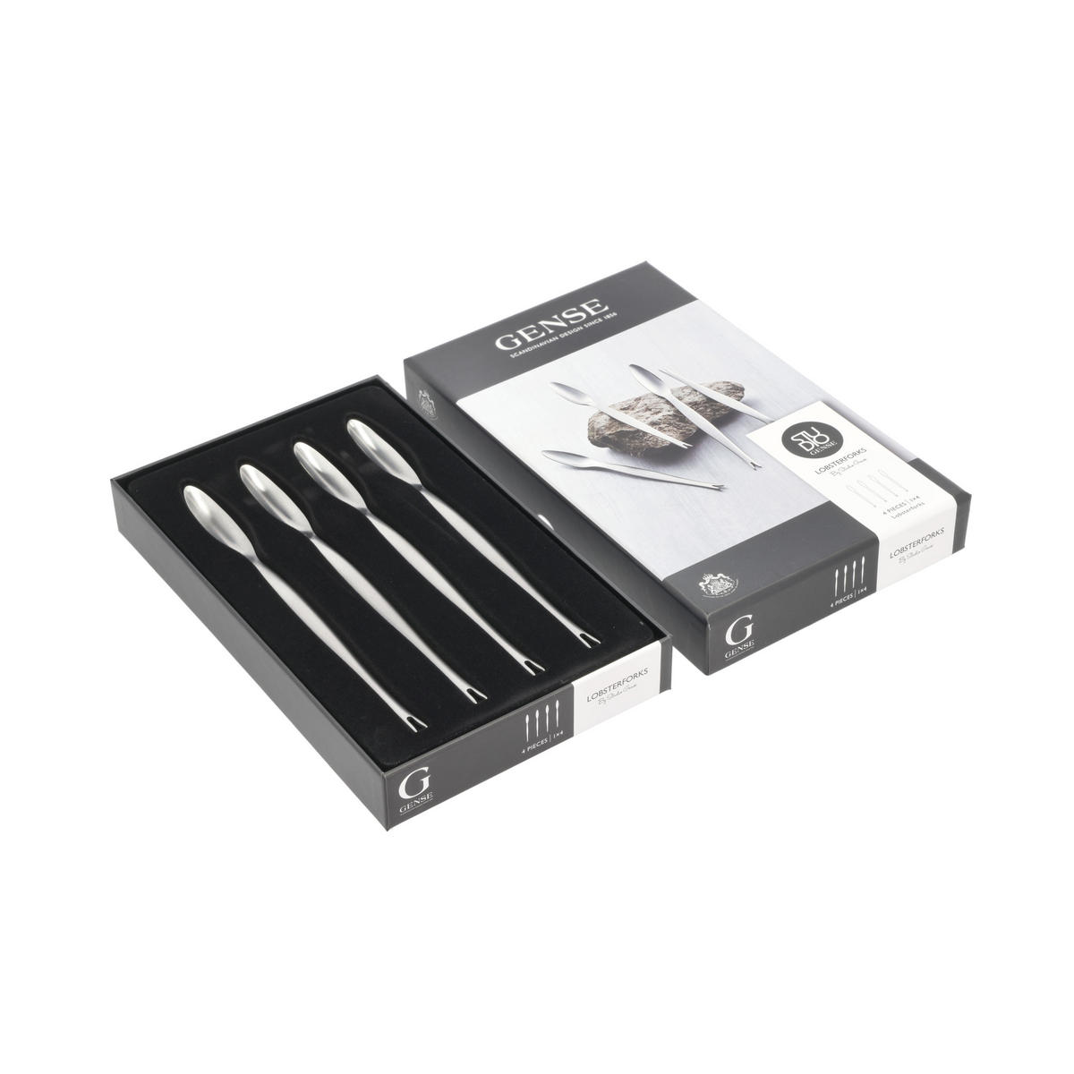 HUMMERGABEL Focus Steel 4er Set, 18/8 Edelstahl, 20.6 cm - Silberfarben, Metall - GENSE