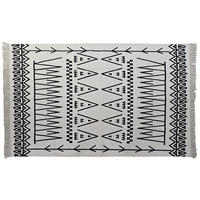 TEPPICH Schwarz Weiß Ikat (160 x 250 x 0,7 cm) - Multicolor, Textil (160/250cm) - DKD Home Decor
