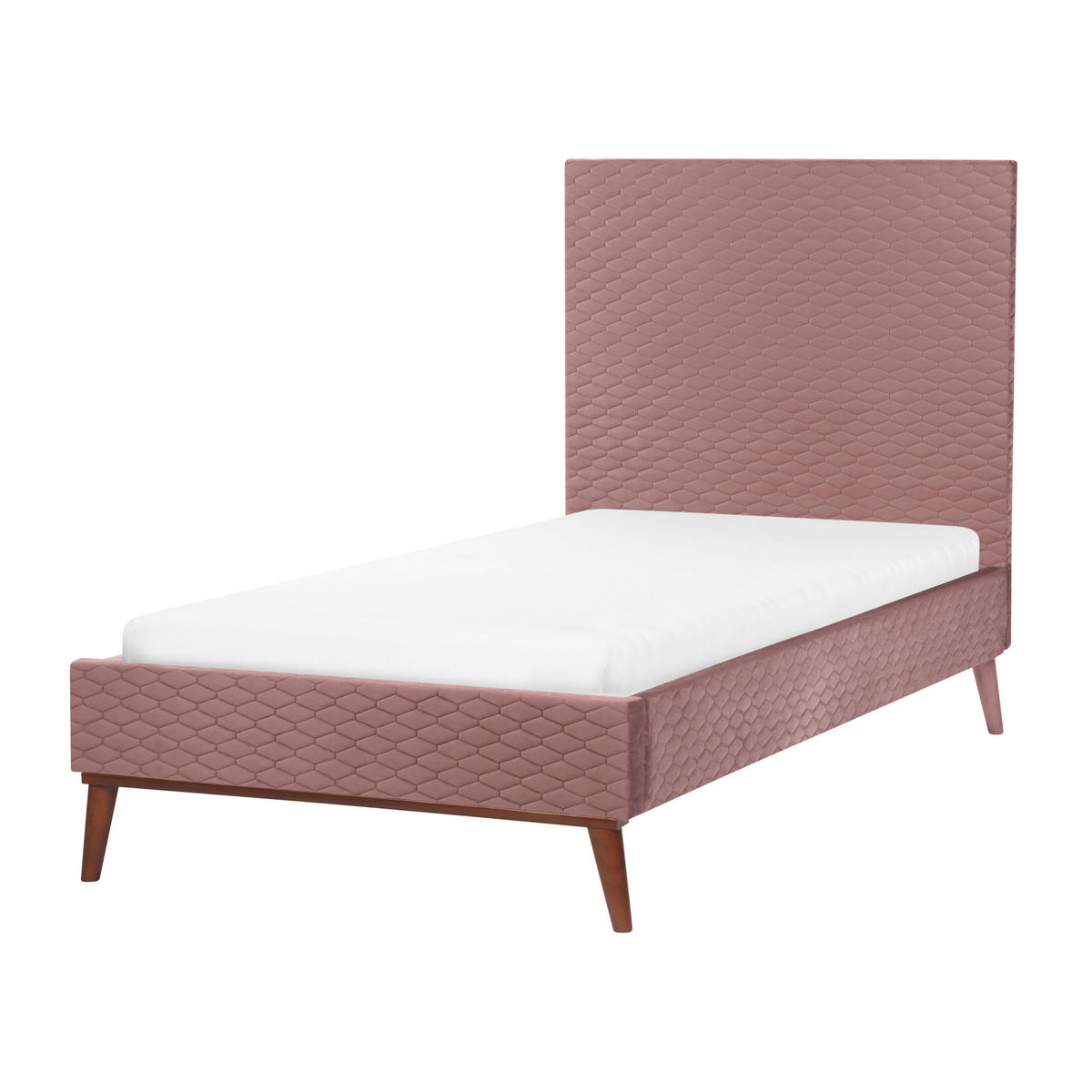 POLSTERBETT mit Lattenrost 90x200 cm Rosa Bayonne - Pink, Textil (90/200cm) - Beliani