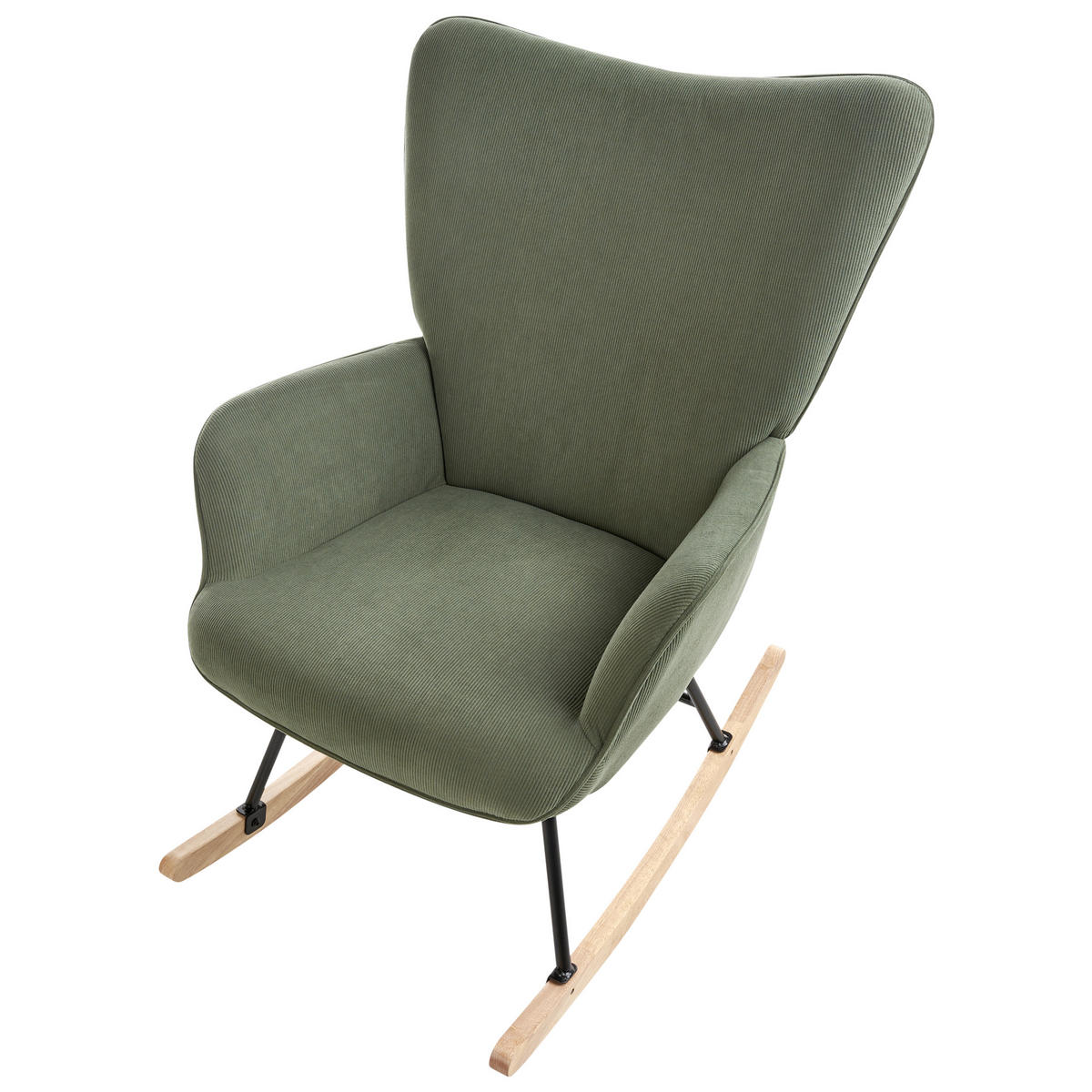 SCHAUKELSESSEL Cord Dunkelgrün Arset - Grün, Textil (71/104/83cm) - Beliani