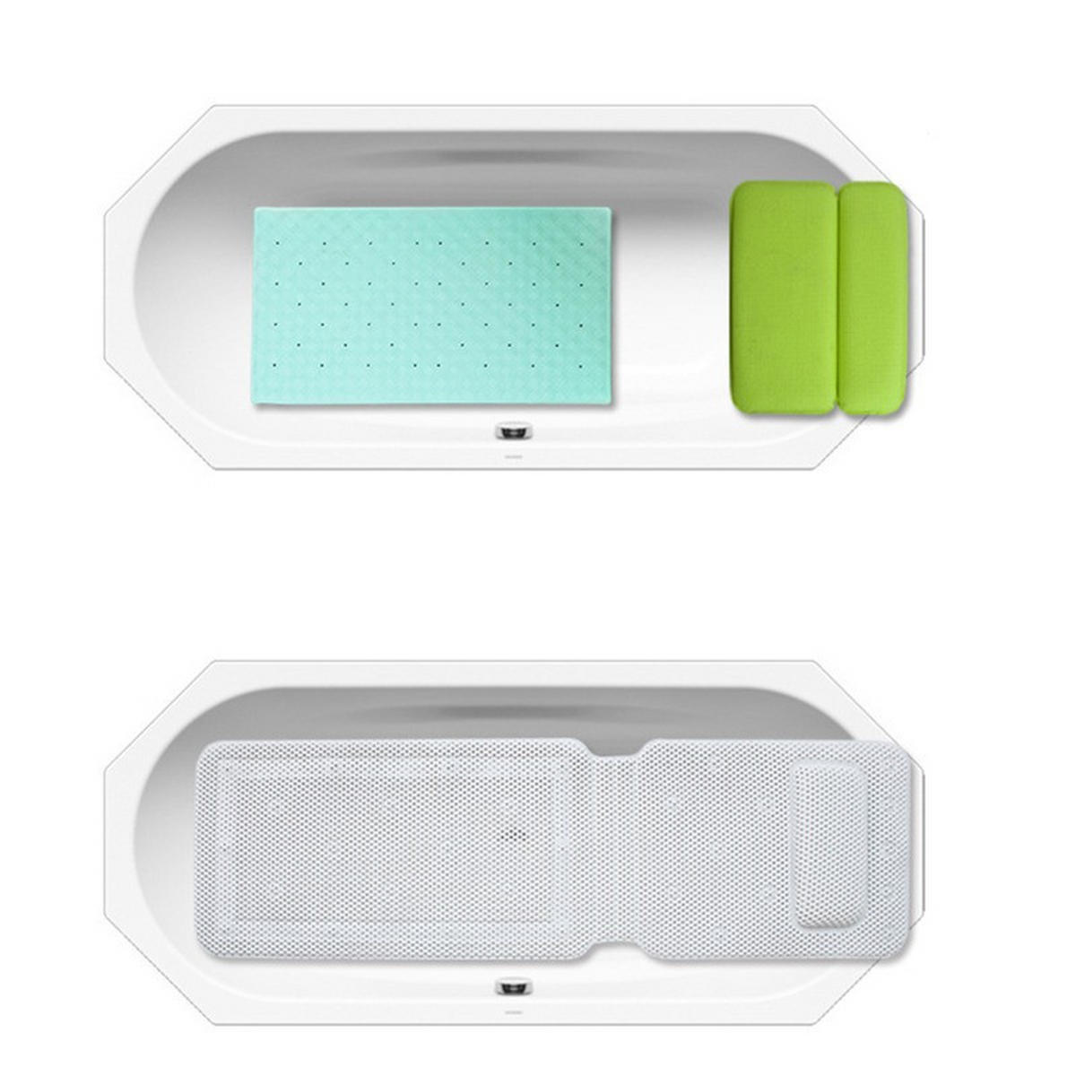 BADEWANNENKISSEN , mit 3D-Air-Mesh-Kissen - Weiß, Kunststoff (36/125cm) - BELZ