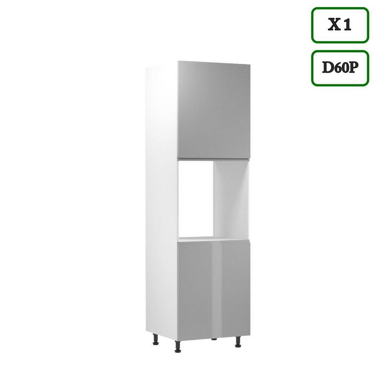 KÜCHENZEILE 240 cm Aspen K101-M240 in Grau/Hochglanz - Grau, Holz (240/212/60cm)