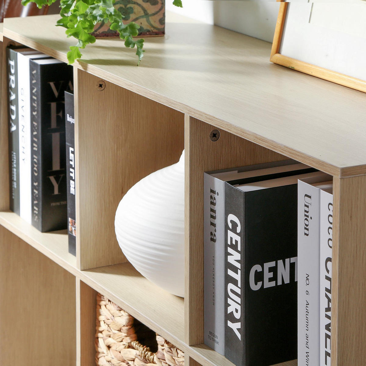 REGAL mit 6 Fächern und metallbeinen - Eschefarben, Holzwerkstoff (29.8/72.6/93.5cm) - Calicosy