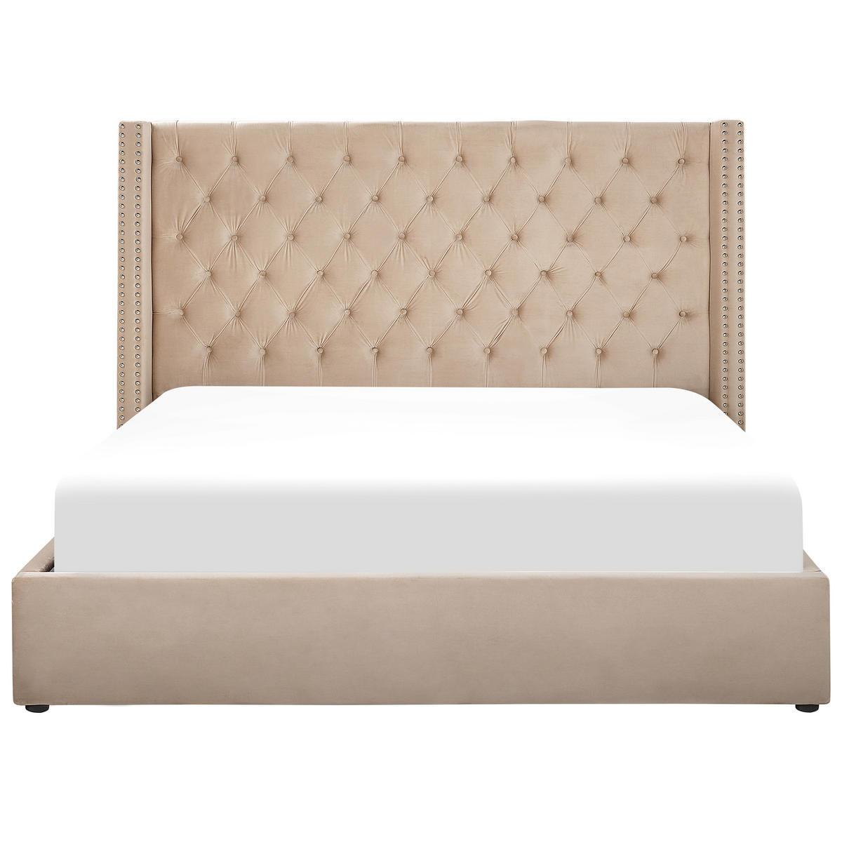 POLSTERBETT 160/200cm Beige Lubbon - Beige, Textil (160/200cm) - Beliani