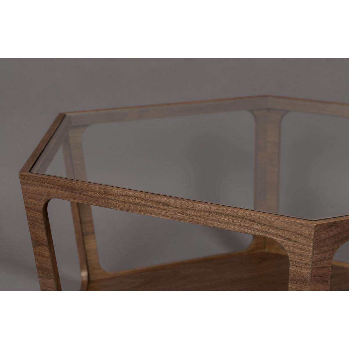 COUCHTISCH Sita Sechseckig Braun - Braun, Glas (92.5/80/34cm) - Dutchbone
