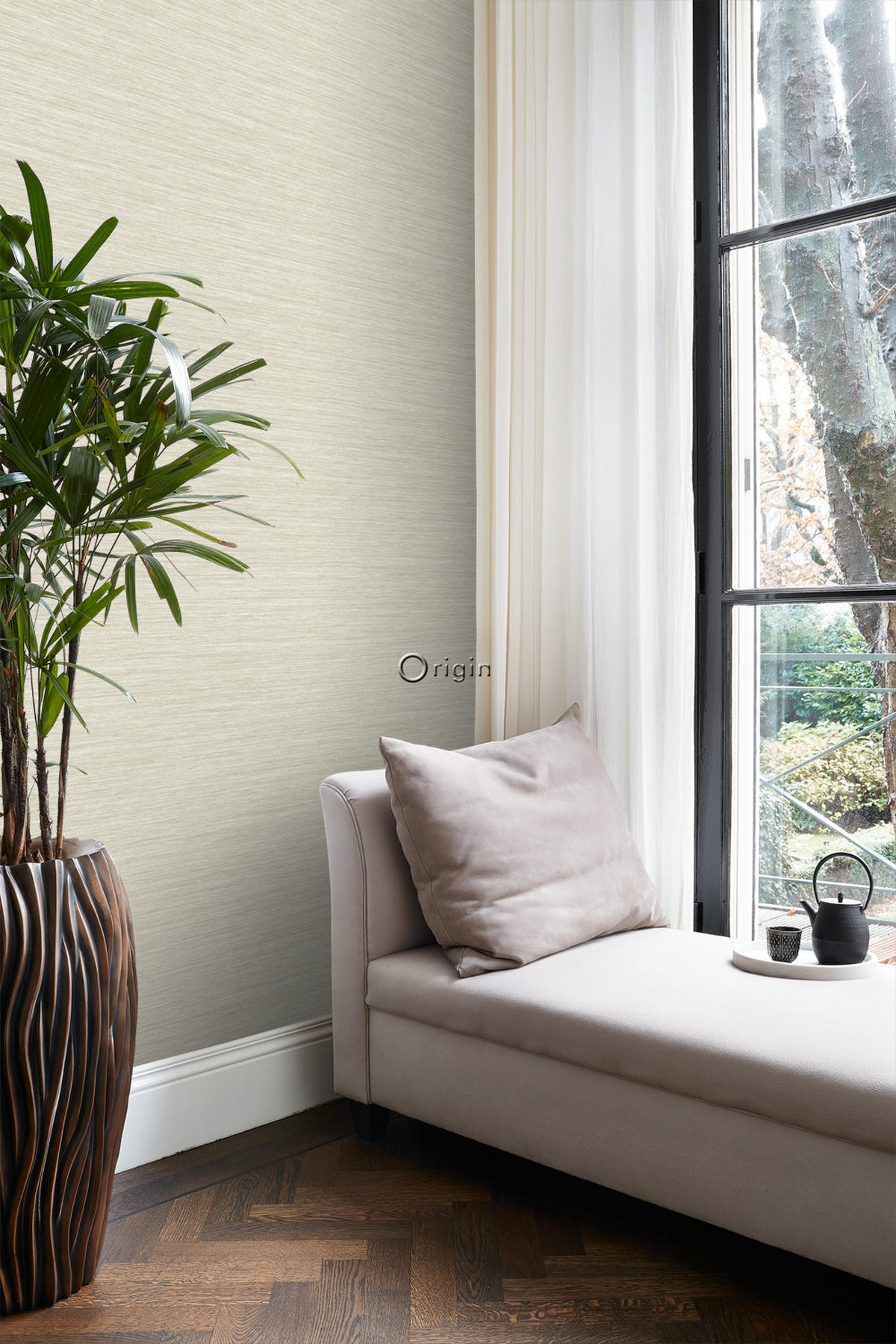 TAPETE Gewebeoptik 53 cm x 10.05 m - Beige, Papier (53/1000cm) - Origin Wallcoverings