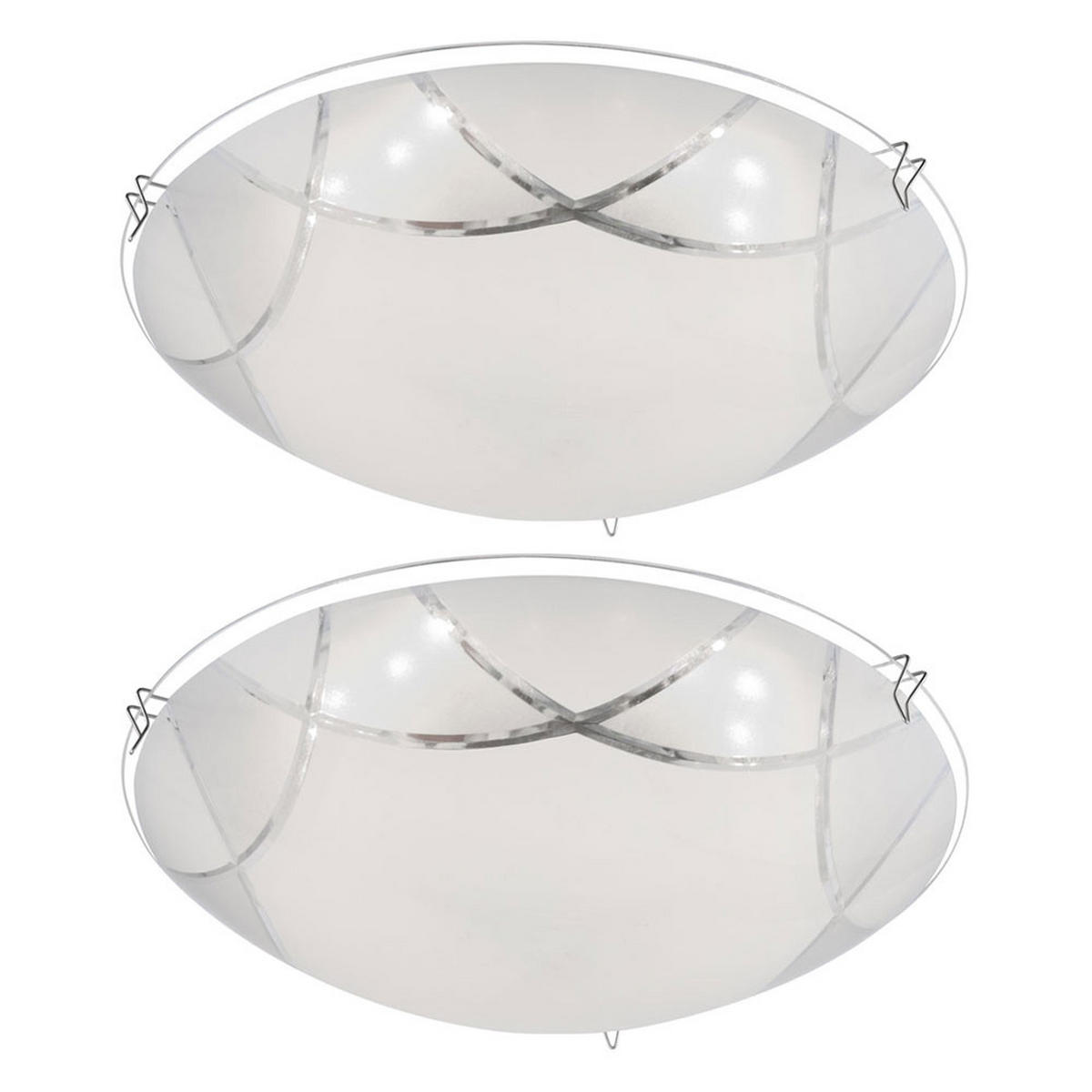 LED DECKENLEUCHTE Inka Glas Weiß 2er Set - Weiß, Glas (25/25/7.5cm) - Globo Lighting