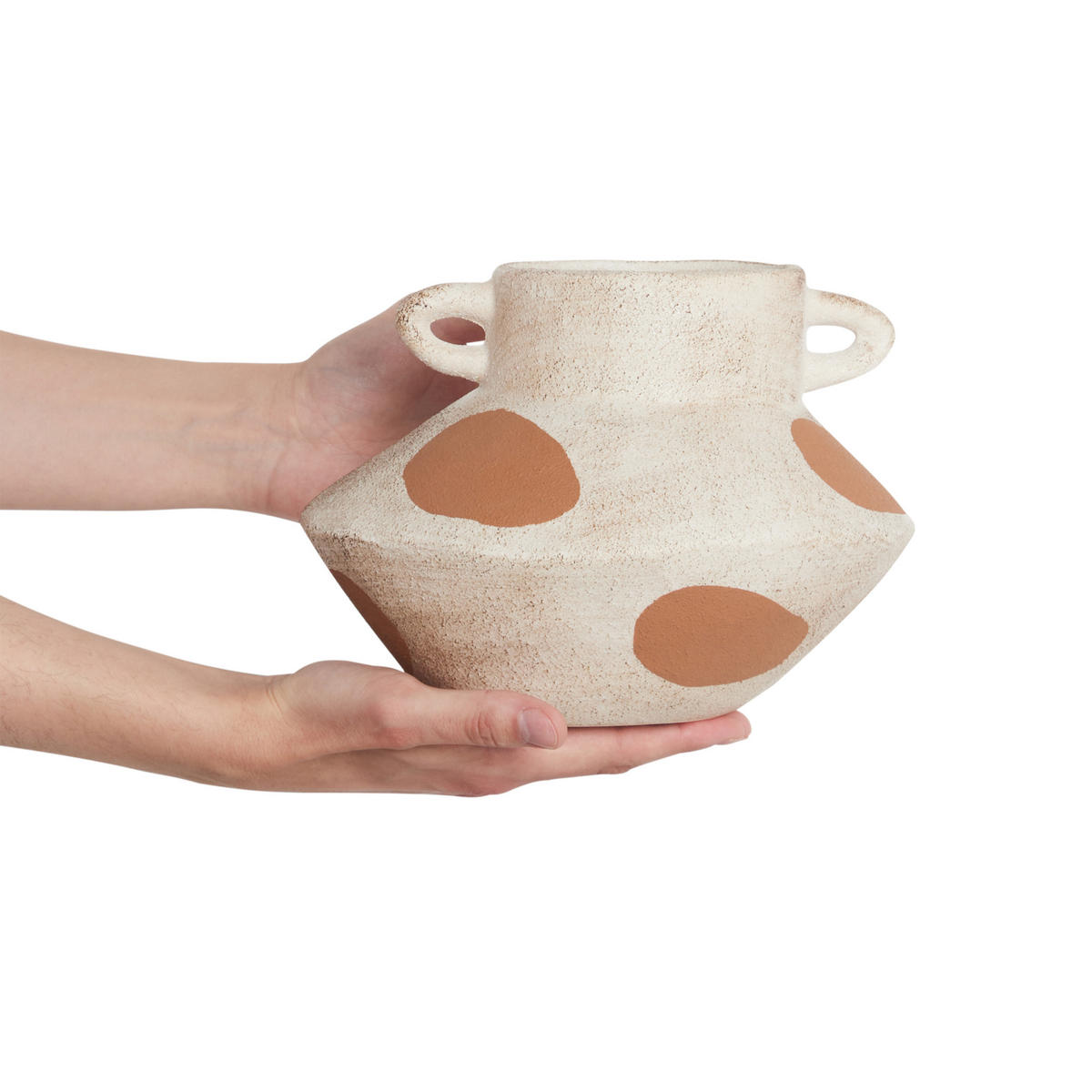 BLUMENVASE Steinzeug beige Alosidae - Beige, Stein (19cm) - Beliani