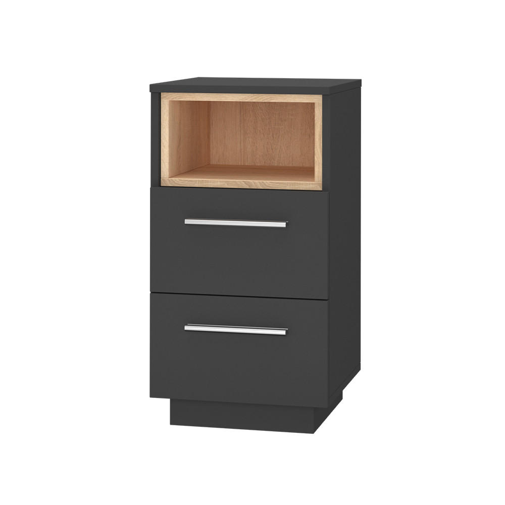 NACHTTISCH Beatrice Anthrazit 36 x 68 cm - Anthrazit, Holzwerkstoff (36/68/36cm) - Vicco