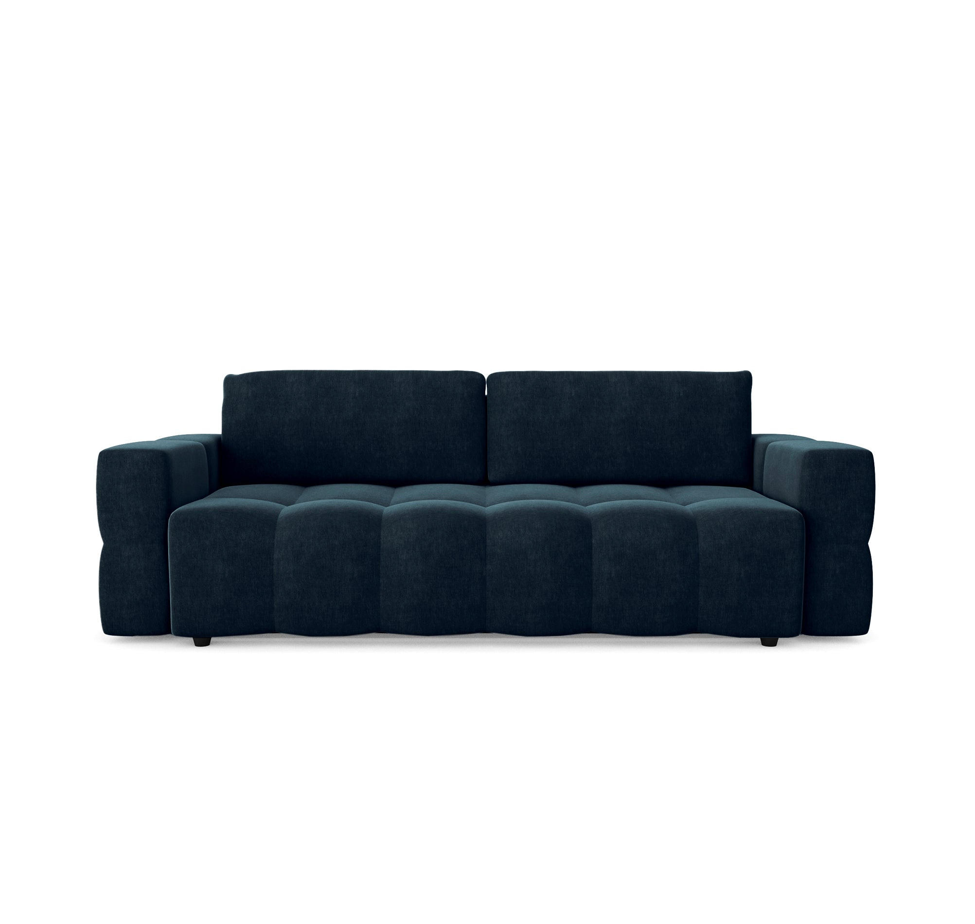 SCHLAFSOFA 4-SITZER Mit Stauraum Nussbaum Samt pfauenblau - Blau/Hellblau, Textil (247/90/102cm) - Sia Home