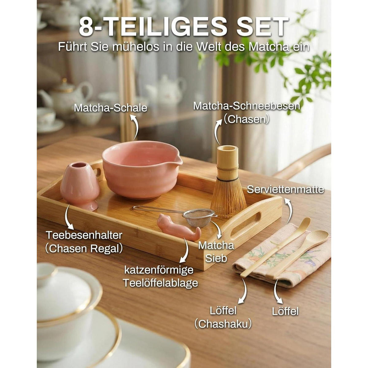 MATCHA Set 8-teiliges Set Rosa - Rosa, Keramik (15/10/20cm)
