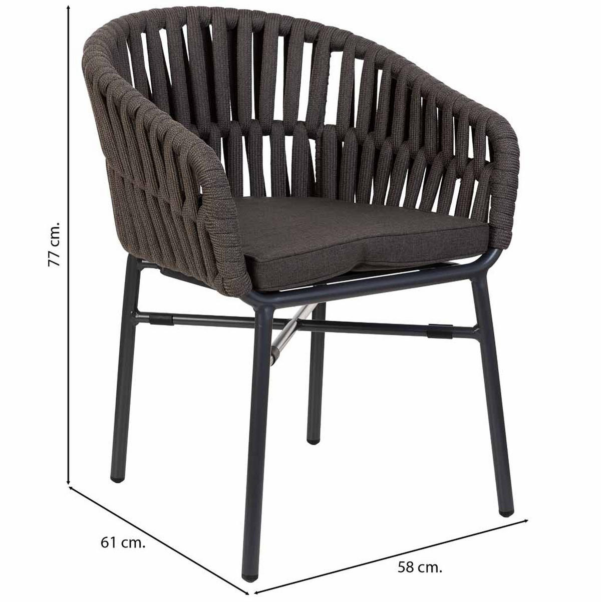 STUHL, grau, 58x61x77cm - Grau, Naturmaterialien (58/77/61cm) - Wanderlust