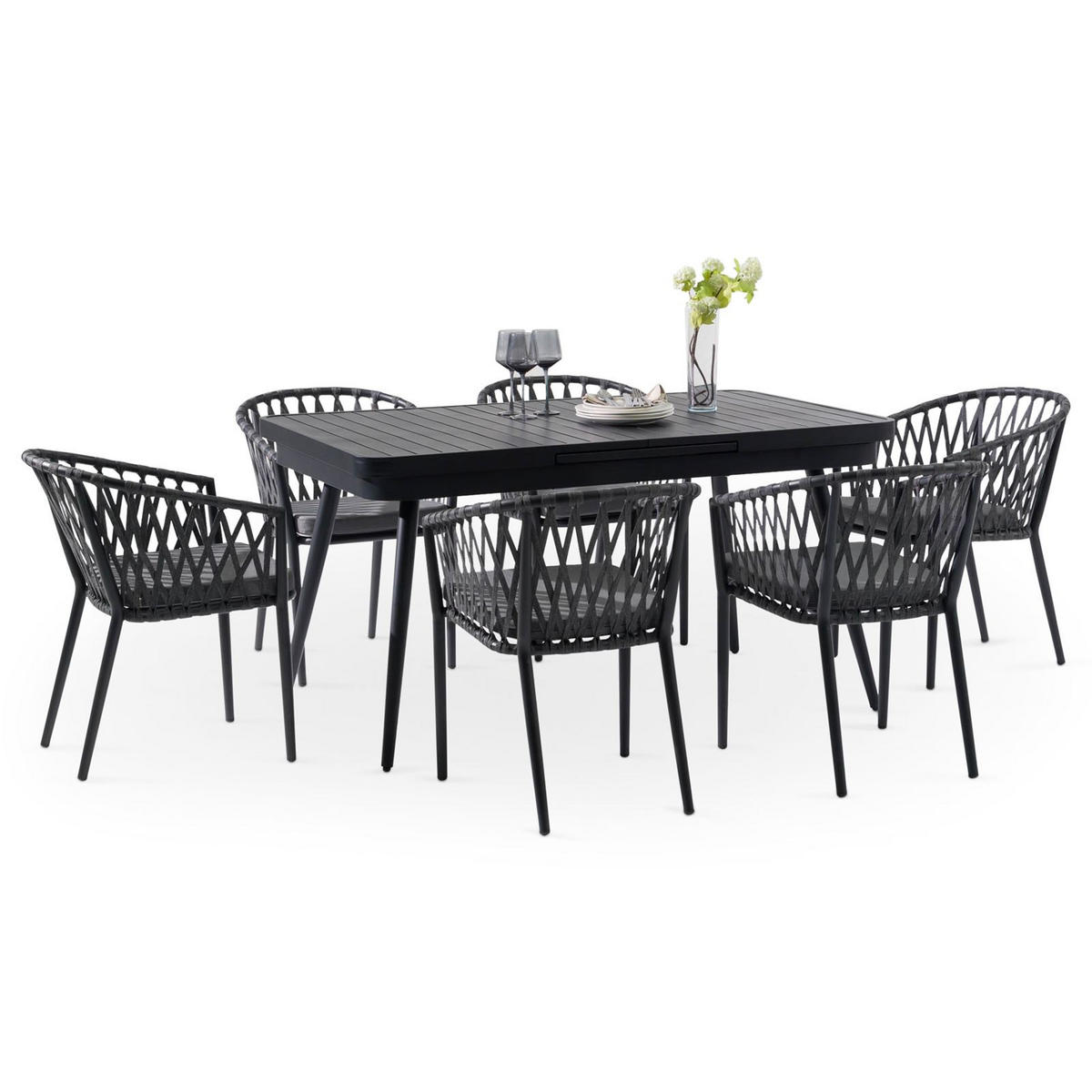 GARTENMÖBELSET SUNNY - Grau, Metall - IDIMEX