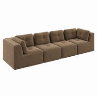 ECKSOFA modular Cord Brown 2-tlg. - Braun, Kunststoff (104/69/386cm) - Meubliv