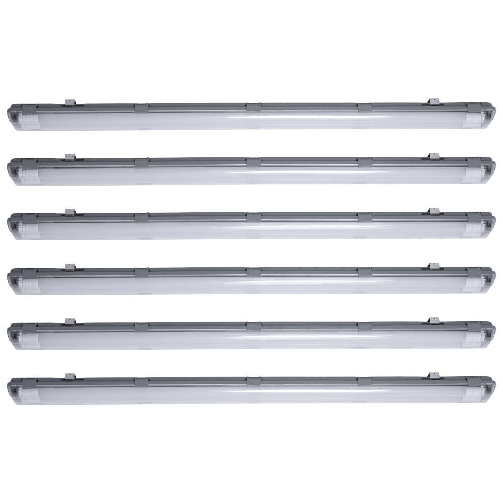 LED DECKENLEUCHTE Weiß Kunststoff 6er Set - Weiß, Kunststoff (156/11.2/6.3cm)