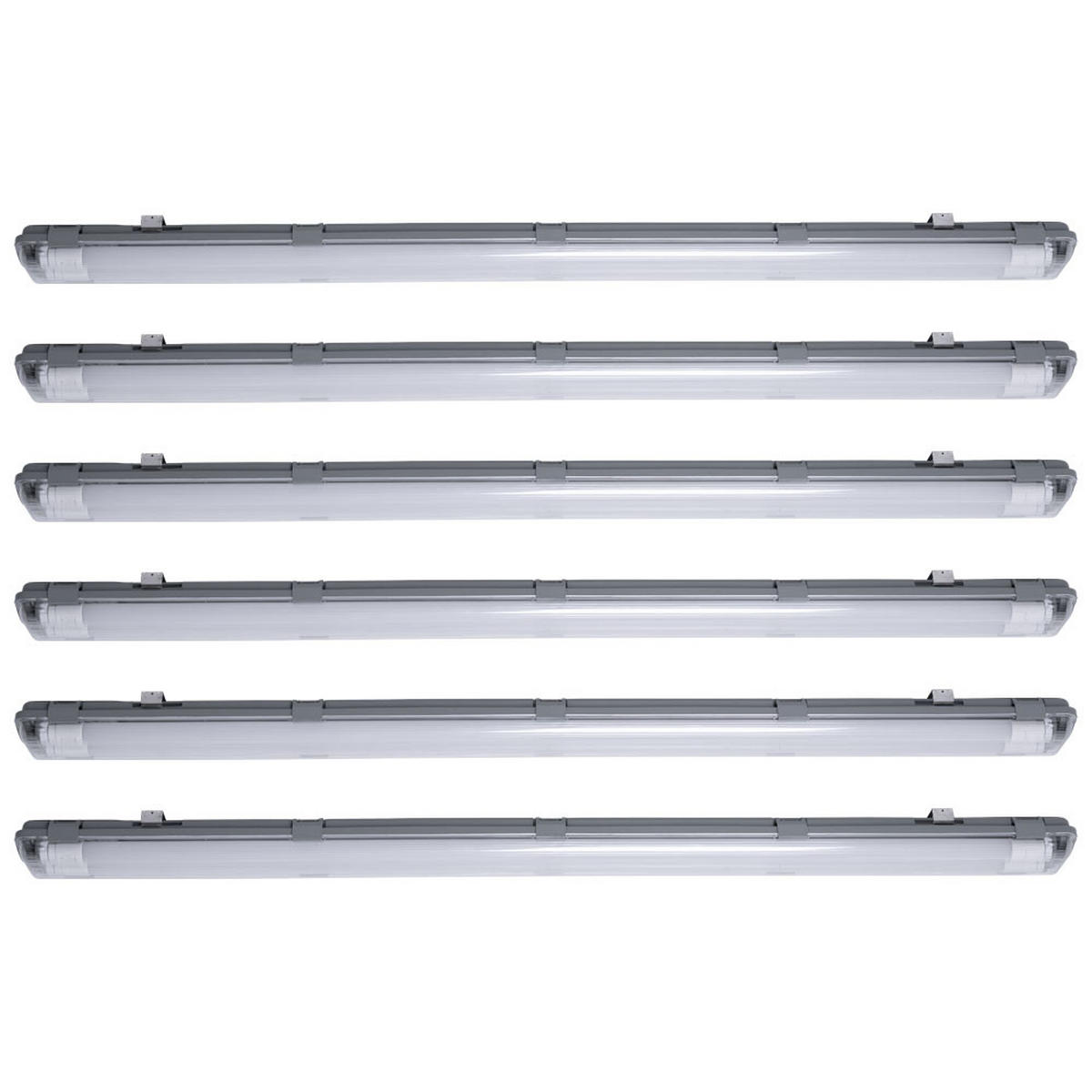 LED DECKENLEUCHTE Weiß Kunststoff 6er Set - Weiß, Kunststoff (156/11.2/6.3cm)