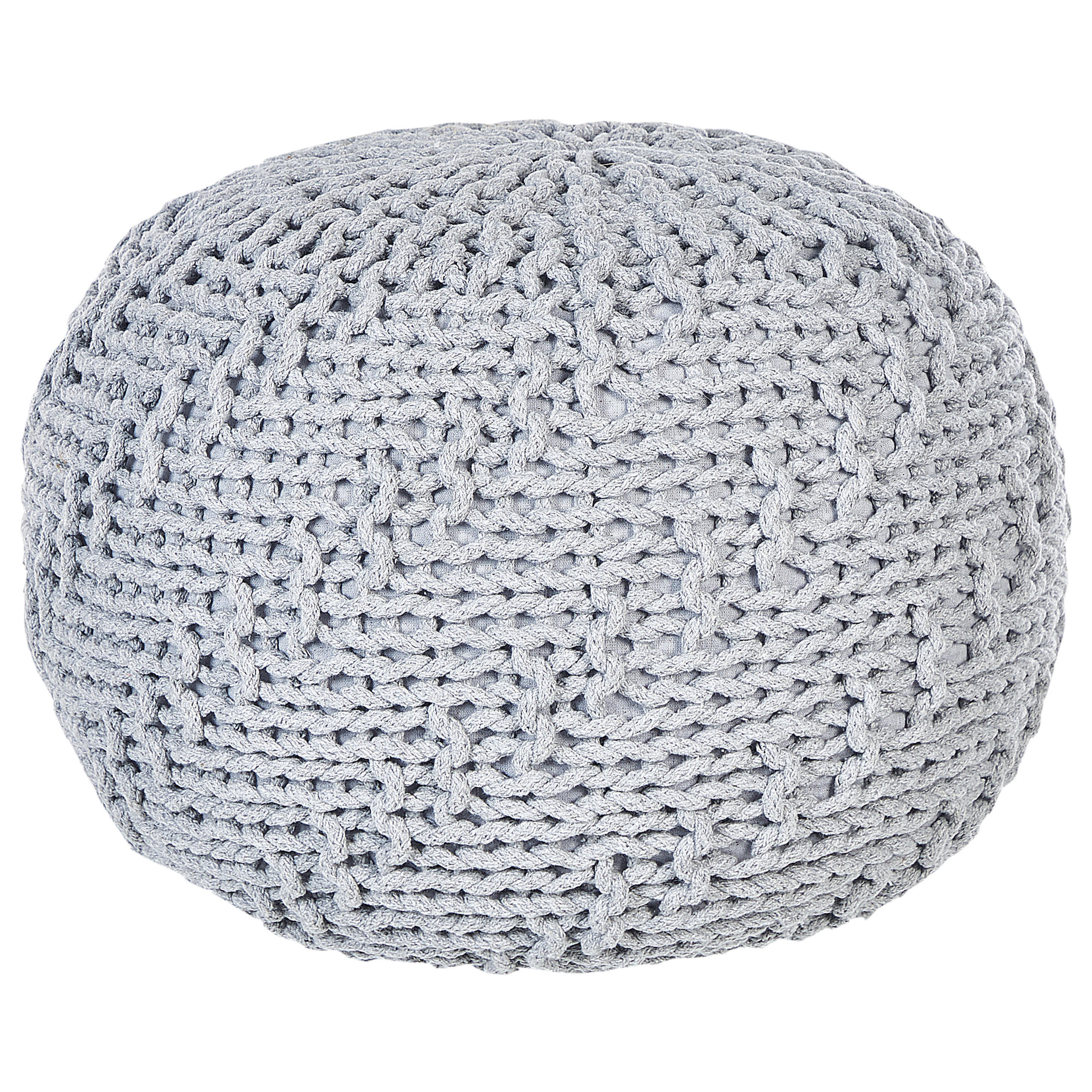 POUF Priene 50/50/35 cm - Grau, Naturmaterialen/Textil (50/35/50cm) - Beliani