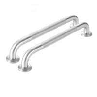 HALTEGRIFFE 2er-Set Edelstahl 40 cm Rutschfester Griff Für Dusche und WC - Silberfarben, Metall (2.5/6/40cm)