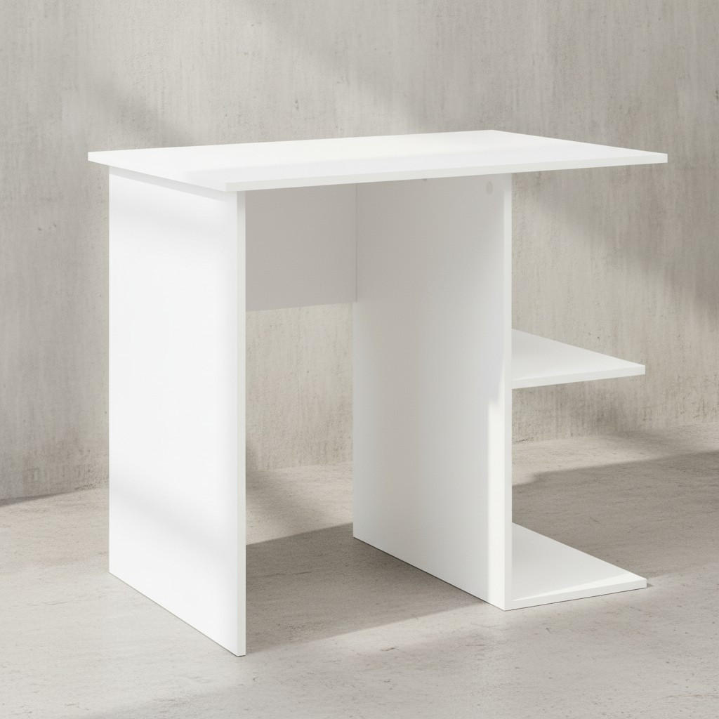 SCHREIBTISCH – großzügige Fläche, mit Aufbewahrung, Spanplatte, modern - Weiß, Holz (60/82/76cm) - KADIMA DESIGN