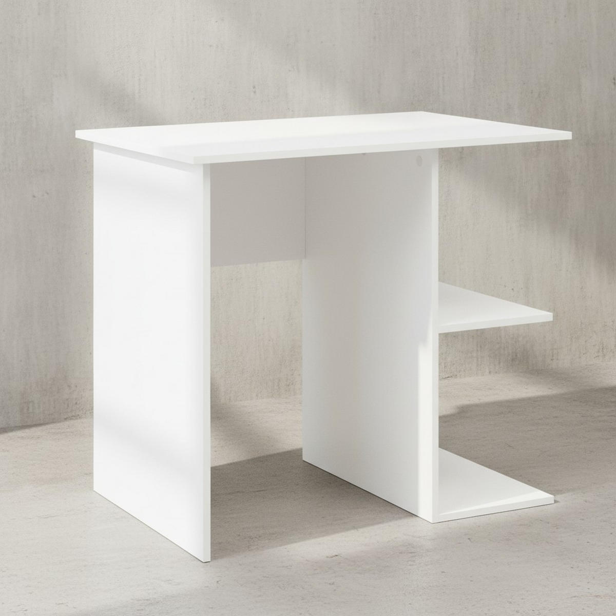 SCHREIBTISCH – großzügige Fläche, mit Aufbewahrung, Spanplatte, modern - Weiß, Holz (60/82/76cm) - KADIMA DESIGN