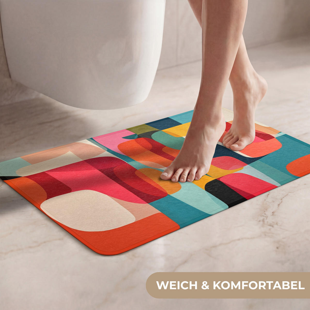 WC PŘEDLOŽKA Tvary - barevné - abstraktní - letadla 60x40 cm - různobarevná, textil/plast (60/1cm) - OnlyWow
