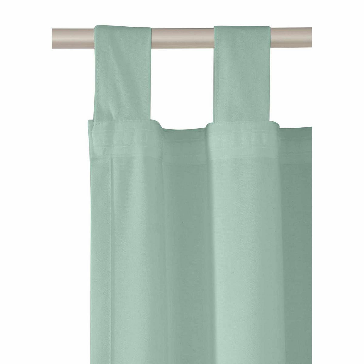 SCHLAUFENVORHANG IM UNI DESIGN DOVE Blickdicht - Salbeigrün, Textil (140/0.5/255cm) - Tom Tailor