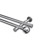 GARDINENSTANGEN-SET Prestige Luino 100 cm, 2-läufig (ohne Ringe), 20 mm Ø Chrom - Chromfarben, Metall (100cm) - INTERDECO