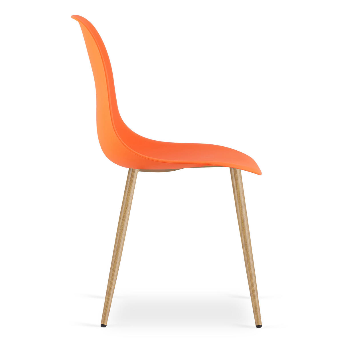 ESSZIMMERSTUHL KALEO orangefarbener Sitz, natürliche Beine - Orange/Naturfarben, Kunststoff (46/84/51cm) - Valora