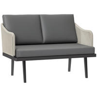 GARTENBANK DE-13424 2-Sitzer mit Kissen Dunkelgrau - Dunkelgrau, Metall (110/72/70cm) - ComfortXL