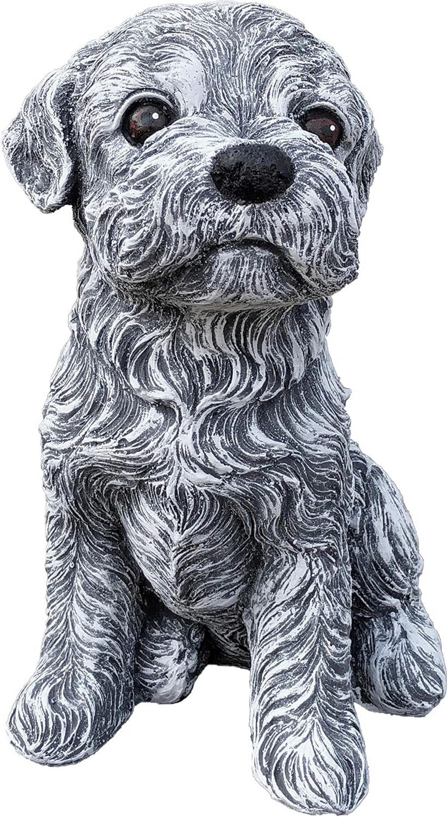 STEINFIGUR Malteser Hund, frostfest, massiv - Grau, Stein (15/25/18cm) - stoneandstyle