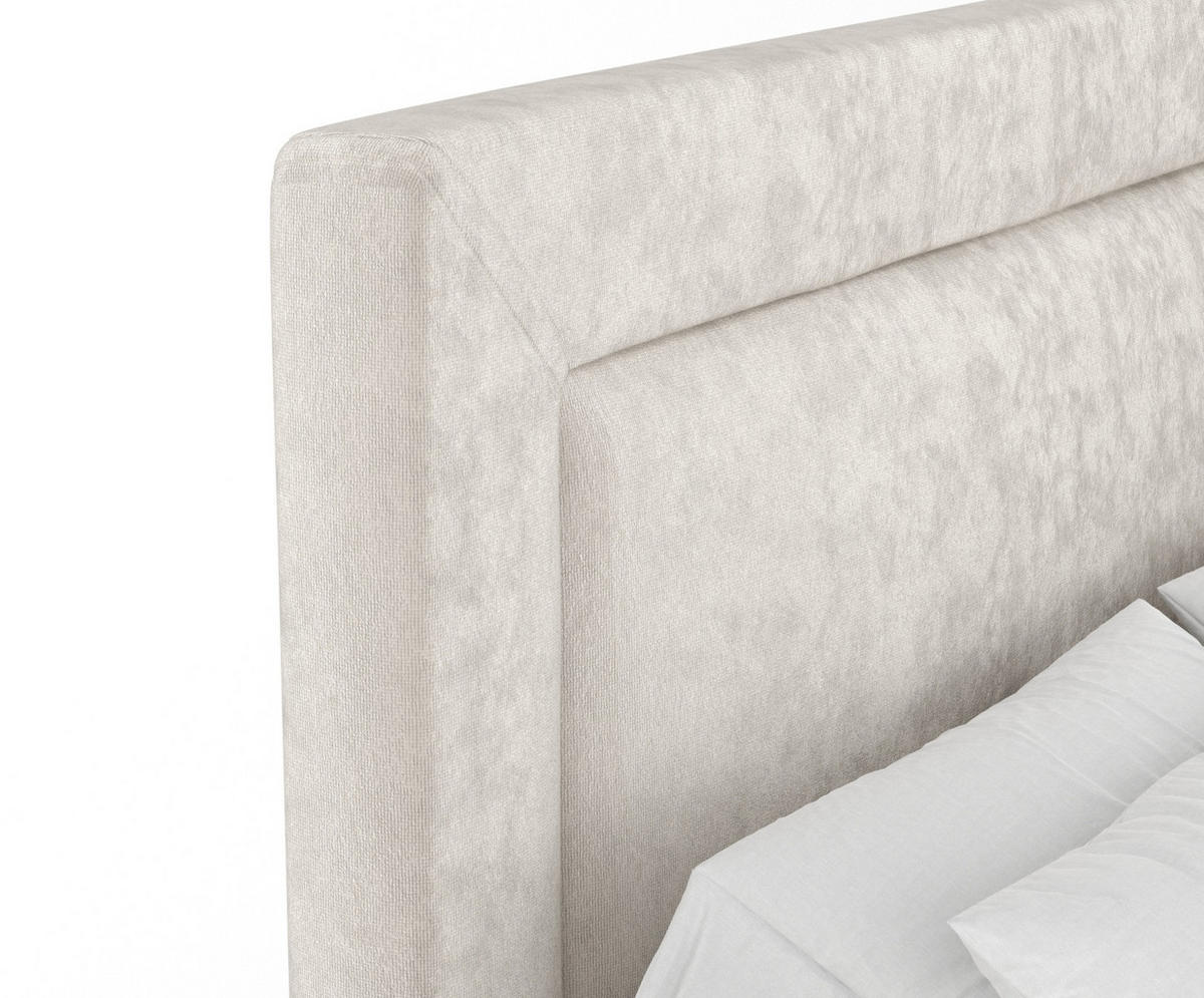 BOXSPRINGBETT Laguno Ecru 200/200 cm mit Latex-Topper - Ecru/Silberfarben, Holz/Holzwerkstoff (200/200cm) - Maison de Reve