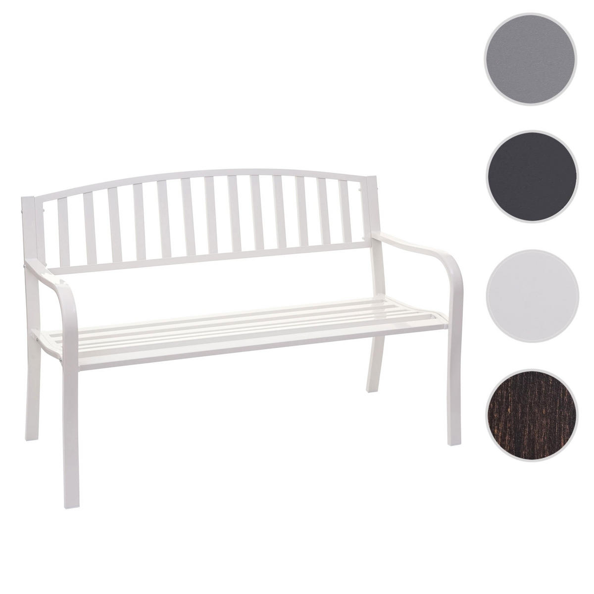 GARTENBANK 87x128x58cm Weiß 2-Sitzer - Weiß, Metall (128/87/58cm) - PROREGAL