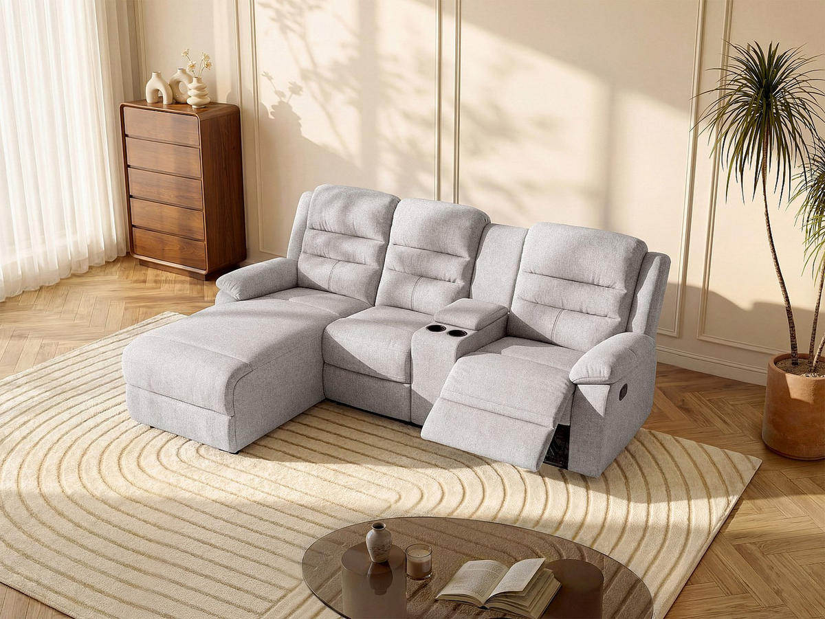 RELAXSOFA - 4 Personen - Stoff - Beige - - Beige, Textil (231/102/172cm) - Vente-Unique