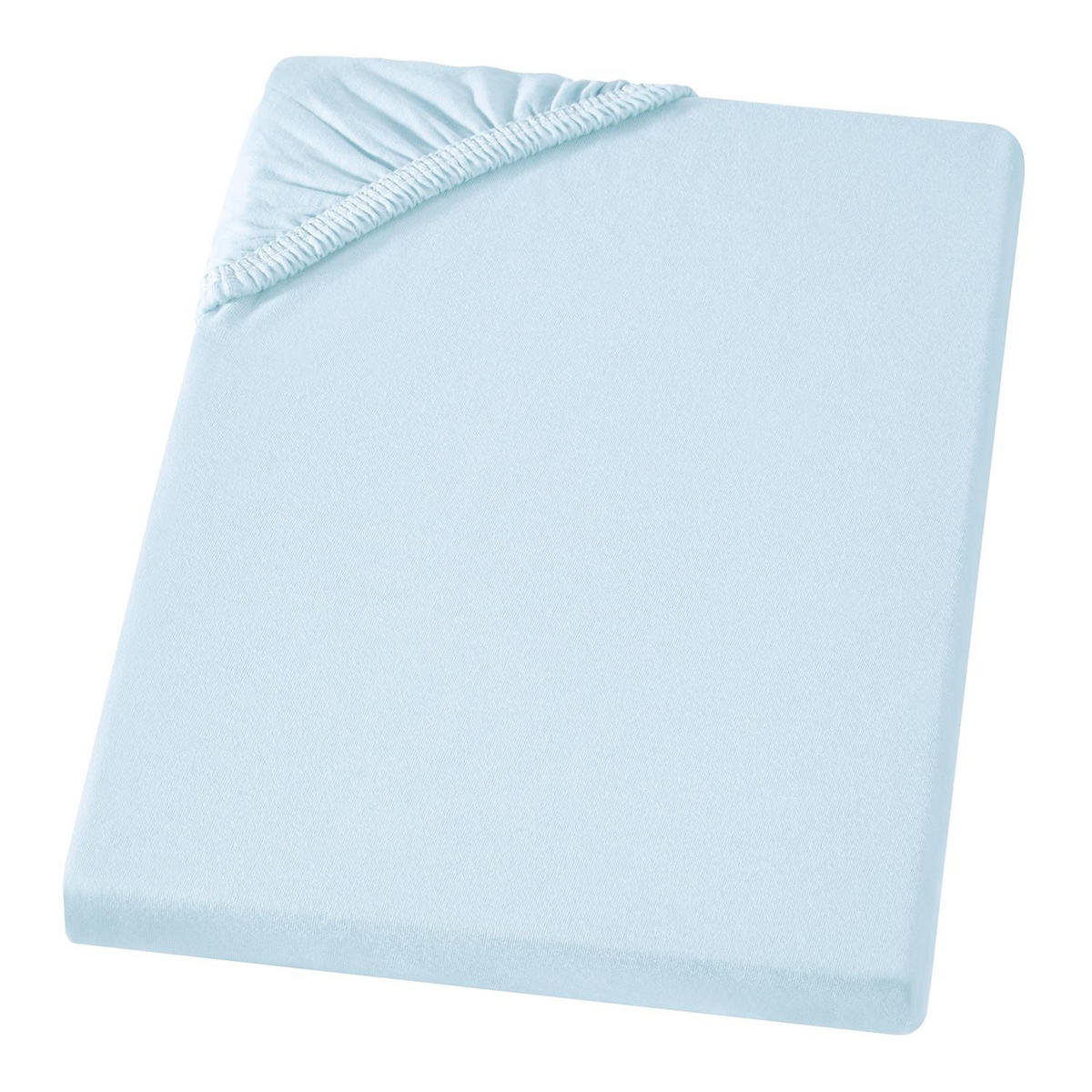 JERSEY-SPANNBETTLAKEN 140x200 - 160x200 Feine Bettlaken aus 100% Baumwolle, Spannbetttuch Laken Uni Hellblau - Hellblau, Textil (140/200cm) - Carpe Sonno