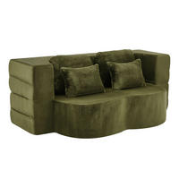 SCHLAFSOFA DE-35000 mit 4 Kissen und Klappfunktion Grün - Grün, Textil (60/76/198cm) - ComfortXL